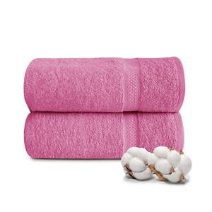 Ensemble de serviettes de bain en coton tissé 100% - Couleur unie - Douces, absorbantes et durables - Comprend des serviettes de toilette et des débarbouillettes - 500 g/m² - Product Image 1