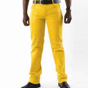 Ropa informal Pantalones de cuero de calidad superior para hombre Pantalones de cuero ligeros para hombre más vendidos a la venta - Product Image 1