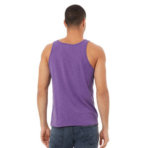 99/1 peinado ringspun algodón/poli púrpura tri-mezcla camiseta sin mangas equipo deportivo personalizado Club casual logo texto algodón jersey camiseta sin mangas - Product Image 2