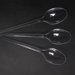 Màu đỏ/đen/trắng/rõ ràng dùng một lần nhựa dao kéo nhà máy cung cấp Bộ đồ ăn bằng nhựa Nhựa <span class=keywords><strong>PE</strong></span>/PP thìa - Product Image 2