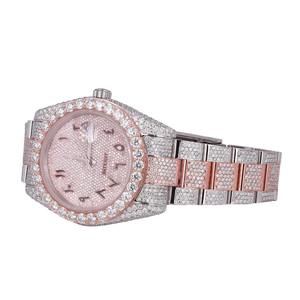 Reloj de Acero Inoxidable Estilo Hip Hop con Diamantes Cultivados en Laboratorio VVS, Color Oro Rosa Brillante, Gran Venta, para Hombre y Mujer, Joyería de Moda, Cuarzo B - Product Image 6
