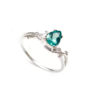 925 Sterling Silver Minimalist Band Classic Design Ring Finest Color Apatite Stone Wedding Engagement Party Gift Wholesale Bulk - Product Image 1