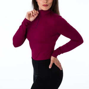Chemise d'équitation pour femmes à demi-zip, manches longues, couche de base, 10 couleurs, nylon et élasthanne, chemises d'équitation pour femmes, été, jodhpurs et culottes - Product Image 5