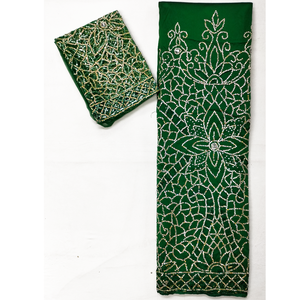 Blouse de créateur indienne en soie brute broderie lourde 5 mètres robe Georges africaine pour femmes printemps hiver tête qualité d'exportation - Product Image 4