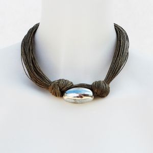 Look Great Woman Look Attractive Metal and Cotton Luxury Handmade Metal Fancy Necklace Fancy Wedding Gift X Mas - Product Image 5