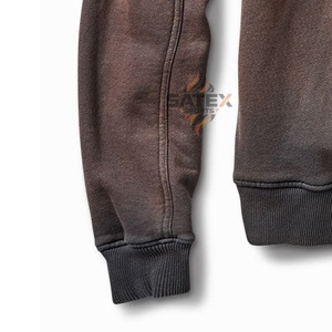 Nouveau design unique 2025, sweat-shirt oversize en molleton 100% coton, délavé à l'acide, effet usé, fermeture éclair personnalisée, poids lourd, streetwear d'hiver - Product Image 4