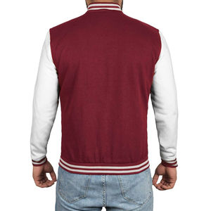 2025 chaqueta universitaria para hombres suave y cómoda tela transpirable 100% algodón último diseño chaqueta universitaria de béisbol - Product Image 4