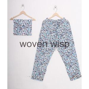 Ensemble de vêtements de détente en coton personnalisé style vintage pyjama imprimé à la main motif à carreaux écologique doux et confortable - Product Image 6