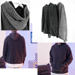 Moda Baggy Basic Hoodies Retro Pullover Oversized Hoodie Hombres Vintage 100% Algodón Con Capucha Hombre Hoodi Pullover Streetwear - Product Image 6