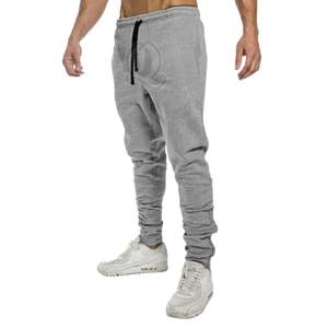 Pantalons de jogging en molleton technique bleu mélangé pour homme, coupe slim, poche zippée, pantalon de sport pour la salle de sport, personnalisé - Product Image 5