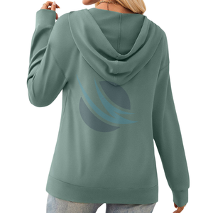 Sweat-shirt décontracté pour femme, taille personnalisée, pour la course à pied en hiver, manches longues, uni, léger, pull-over, anti-boulochage, respirant, devant - Product Image 2