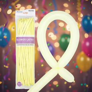 Ballons en latex Decotex 260s Jaune pâle 50 pièces Décoration de fête - Product Image 3