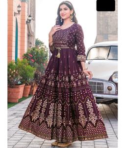 Ropa étnica india Vestido largo de rayón estilo Anarkali Estampado con trabajo de bordado Kurtis para Festival y ropa informal Kurtis estampado - Product Image 1