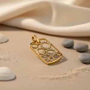 Pendentif et breloque en or plaqué diamant au design moderne pour femmes, bijoux élégants - Product Image 2