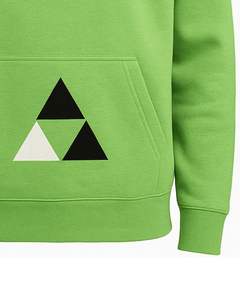 Sudadera con capucha unisex verde con estampado geométrico de triángulo, ropa de calle informal, sudadera de lana con bolsillo canguro - Product Image 6
