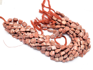 Perles de Nugget Facettées en Amazonite Rouge AAA+ 10mm-12mm, Pierres Semi-Précieuses Naturelles Rares, Perles Roulées à Coupe Dégradée pour la Fabrication de Bijoux - Product Image 3