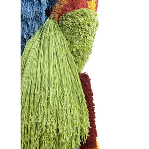 Tapiz y Arte Mural de Lana y Seda de Bambú Rojo y Naranja con Patrón Abstracto para Decoración del Hogar - Product Image 3