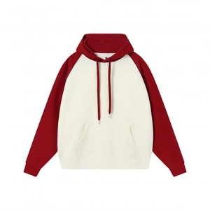 เสื้อฮู้ดโอเวอร์ไซส์ผู้ชาย แขนเสื้อแบบแร็กแลน ผ้าเฟรนช์เทอร์รี่ สีพื้น สไตล์ลำลอง สำหรับฤดูใบไม้ร่วง มีกระเป๋า ดีไซน์เรียบง่าย ทรงปกติ - Product Image 1