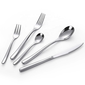 Modern <b>Gold</b> Brass Round Luxury Handle Stainless Steel Silverware Cutlery Set Royal Stainless Steel Cutlery Set - Product Image 4