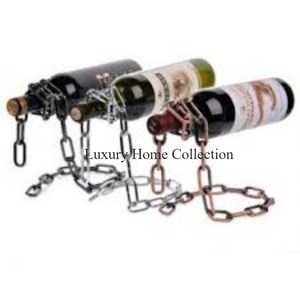 Soporte de cadena de botella de almacenamiento de vino de Metal de lujo con recubrimiento en polvo de Color negro moderno soporte decorativo para mesa de bar y cafetería De La India - Product Image 4