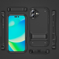Funda Protectora Resistente para Teléfono con Soporte Invisible, TPU+PC, a Prueba de Golpes, para Modelos Oppo 16/15/14/13, Protección Contra Caídas, Venta al Por Mayor