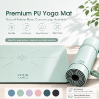 Tapis de yoga en caoutchouc PU YEWAYOGA, plusieurs couleurs disponibles, logo personnalisé disponible, antidérapant, qualité supérieure pour l'entraînement en salle de sport