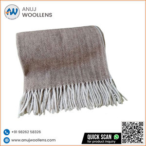 Venta caliente buena calidad nuevo diseño marrón diamante espiga tartán patrón manta fabricante India - Product Image 2