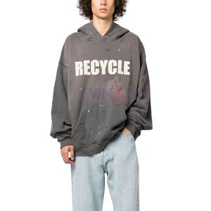 Sudaderas con Capucha Extra Grandes para Hombre, Estilo Desgastado, Decoloración al Sol, 100% Algodón, Felpa, Personalizadas, Vintage - Product Image 1