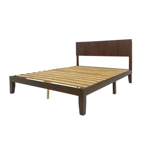 Estructura de cama de tamaño Queen de madera de primera calidad al por mayor con cabecero de madera diseño elegante respetuoso con el medio ambiente acabado en color personalizado OEM - Product Image 3