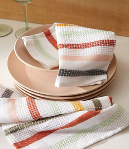 Serviette de cuisine en coton de haute qualité, à rayures vertes et jaunes, verticale, disponible à prix de gros - Product Image 3