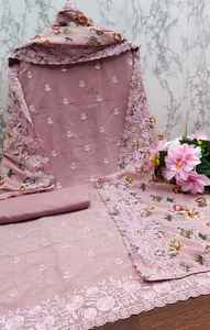 ชุดสلوار คามีซ ผ้าฝ้ายฟอกซ์ โจร์จัต สำหรับผู้หญิง พร้อมงานปัก สำหรับขายส่ง - Product Image 6