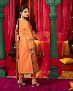 Fabricante personalizado mujer tradicional afgano elegante seda Salwar Kameez tradicional afgano étnico prenda 557 piezas para - Product Image 2