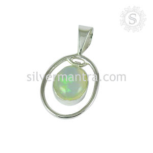 Produit le plus vendu 925 argent Sterling opale naturelle pierre précieuse forme ovale pendentif bohème bijoux faits à la main fournisseurs de gros - Product Image 4