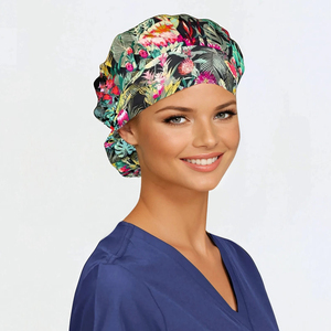 Gorro Quirúrgico de Algodón con Botones y Banda Absorbente Ajustable, Gorros Bouffant Transpirables para Enfermeras, Gorros de Trabajo - Product Image 5