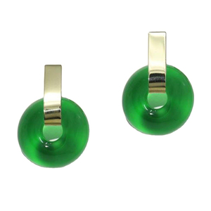 Diseño moderno de resina, venta al por mayor, ropa de fiesta de moda a la moda, compatible con todas las estaciones, conjunto de pendientes hechos por el hombre, joyería de pendientes - Product Image 1
