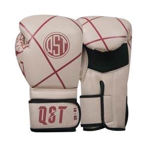 QST Top Classement MMA Gants Gants de boxe en cuir véritable avec support de poignet à crochet et boucle pour l'entraînement - Product Image 1