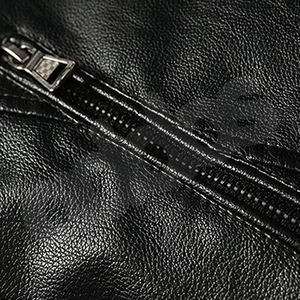 แจ็กเก็ตหนังสำหรับผู้ชายสีตามสั่ง-ส่งออกจากปากีสถานแจ็คเก็ตหนังเทียมแบบลำลองมีซิปรูดทรงสลิม - Product Image 6