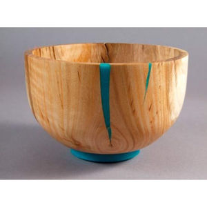 Bol à mélanger rond en bois de conception fabuleuse bol de service de nourriture en résine en bois de qualité de luxe accessoires de Restaurant élégants - Product Image 5