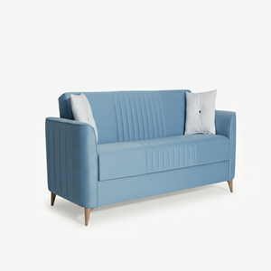 Extendable Sofa Bed European Style Fabric Upholstery Portable Convertible Solid Frame <b>Storage</b> Click Clack Mechanism Best Selling - Product Image 3