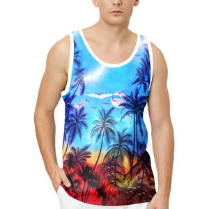 เสื้อกล้ามถักแบบลำลองแห้งเร็วสำหรับผู้ชายฤดูร้อนฟิตเนสยิมพิมพ์ลายย้อมสี - Product Image 3