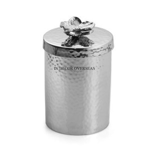 Hot Selling Unique Texture Clear <b>Glass</b> <b>Food</b> <b>Storage</b> Canister With Gold Plated Designer Metal Base And White Marble Top Lid - Product Image 6