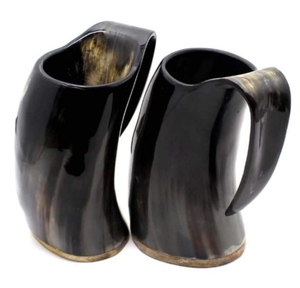 Mug en corne naturelle, personnalisation, qualité supérieure, mug en corne de buffle, corne de buffle polie naturellement, mug viking, sans danger pour les aliments - Product Image 4