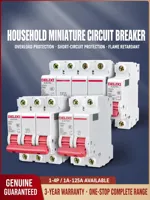 Disjoncteur miniature DELIXI DZ47-125 4P à courant élevé pour panneaux de distribution de circuits d'éclairage commercial