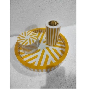 Quemador de incienso Oud árabe con incrustaciones de hueso de madera con bandeja y caja de dulces Precio atractivo - Product Image 1