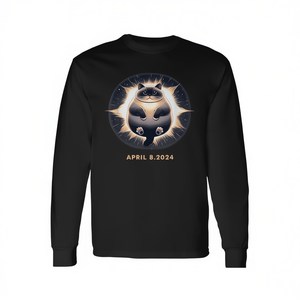 Camiseta de manga larga Total Solar Eclipse Fat Cat 8 de abril de 2024 - Product Image 2