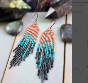 Pendientes de Flecos con Cuentas de Calidad Premium, Pendientes de Borlas con Cuentas de Calidad Lujosa - Product Image 2