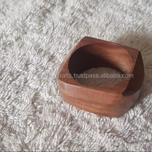 Anillos de Servilleta Vintage de Madera de Acacia Ecológicos Hechos a Mano, Tamaño Normal, Venta al por Mayor para Bodas, Eventos, Decoraciones de Mesa Indias - Product Image 3