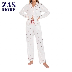 Ensemble de pyjama décontracté pour femme 2026, le plus vendu, en tissu éponge microfibre de bambou, confortable, à taille élastique, à manches, pour la maison, coloré - Product Image 1