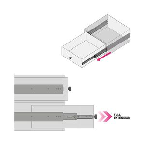 RAM INDUSTRIE - 73 Correderas de cajón de acero laminado en frío con cierre suave, extensión completa, capacidad de carga de 150 kg, para comedor y cocina - Product Image 4