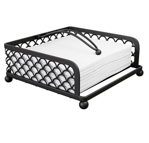 Classic Design Dead Matt <b>Black</b> Color Iron Napkin Holder With Home and Hotel Tabletop Decoration Indian Handmade - Product Image 4